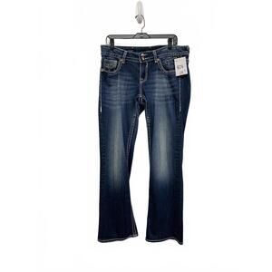 Vigoss The Chelsea Straight Women's Denim Jeans Size 14 Bling Pockets